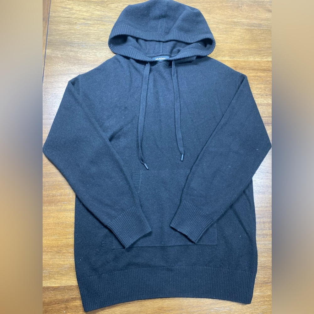 Naadam Cashmere Size XXS Black Hooded Sweater